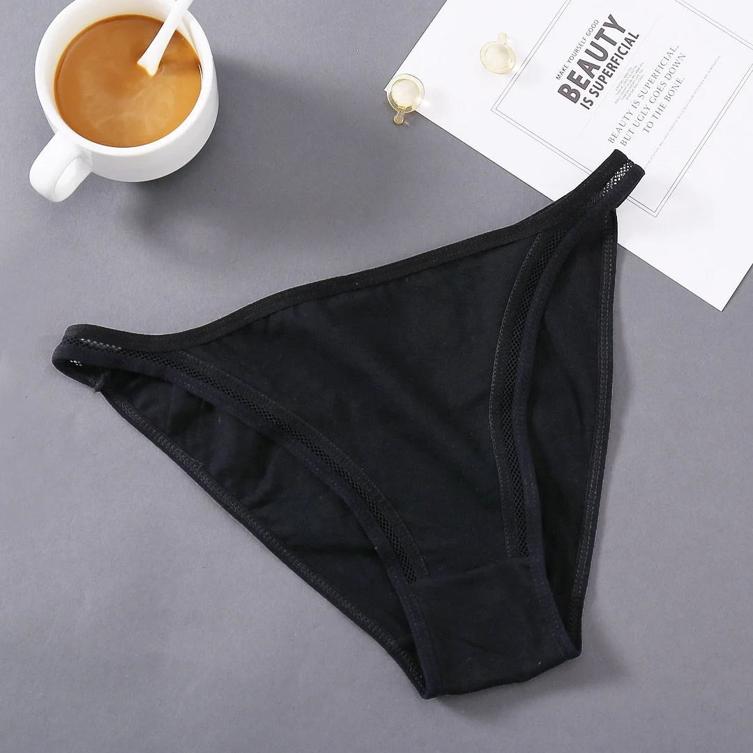 New Women's Underwear Sexy Solid Color Panties Fashion Hollow Out Comfort Briefs Low Waist Seamless Underpants Female Lingerie