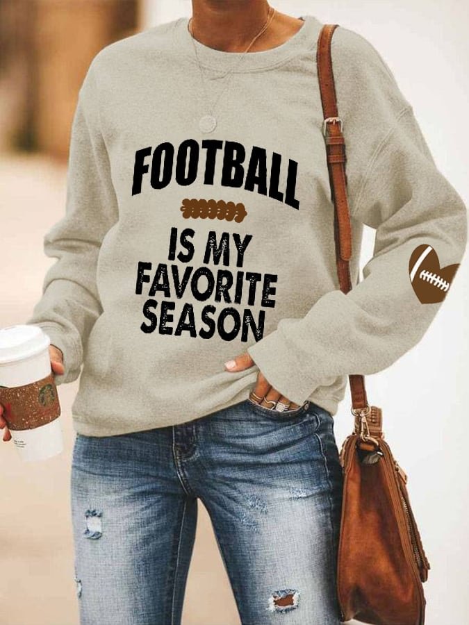 Football Is My Favorite Season Print Sweatshirt