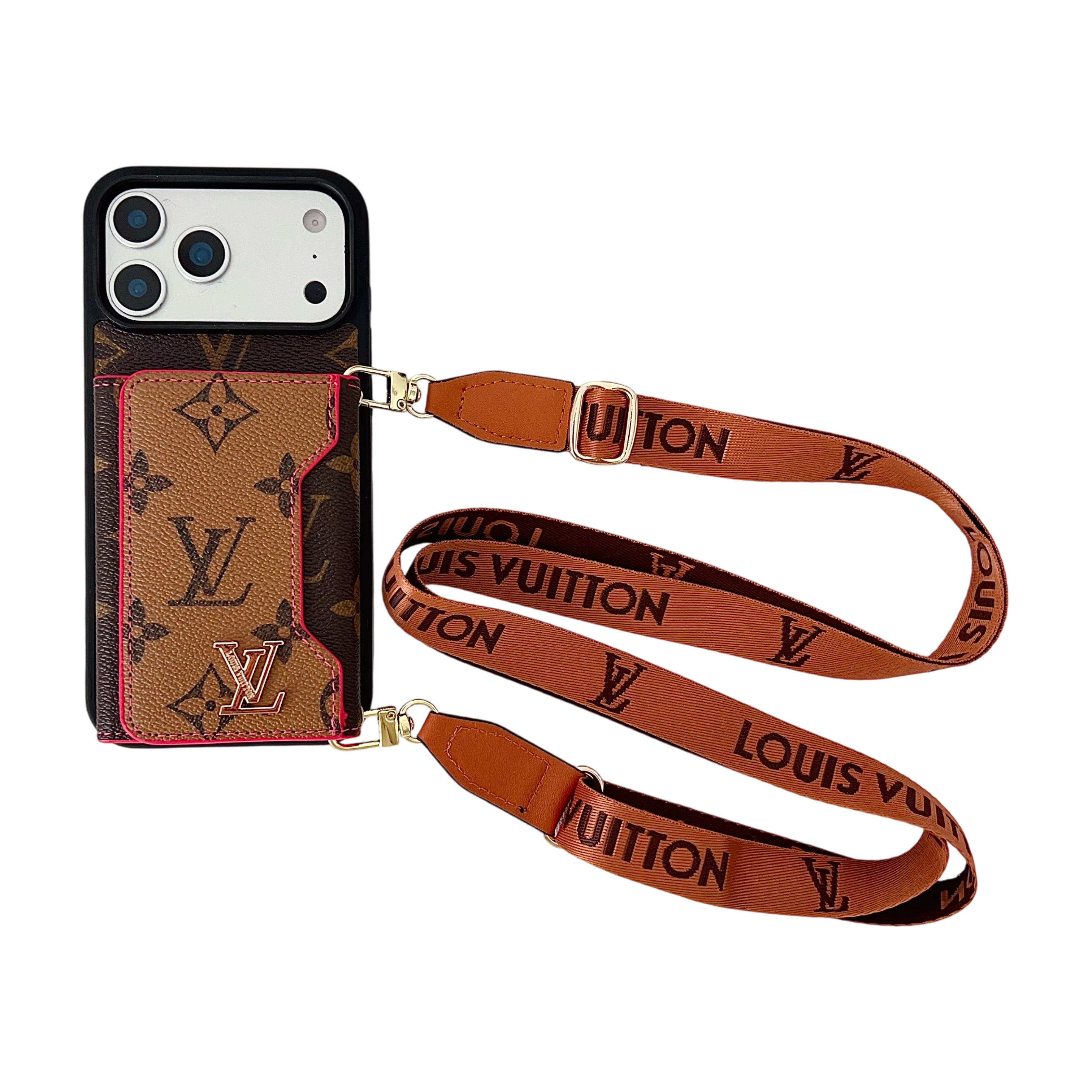 Louis Vuitton Crossbody Wallet Phone Case | Luxury Lanyard Cover for iPhone & Samsung Galaxy
