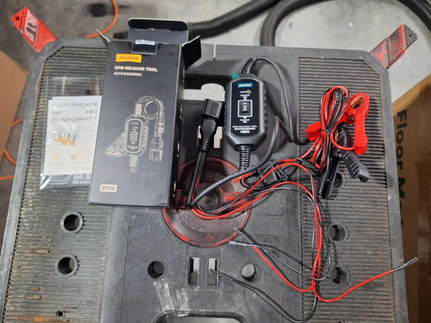Super handy tool for vehicles with electric parking brakes.