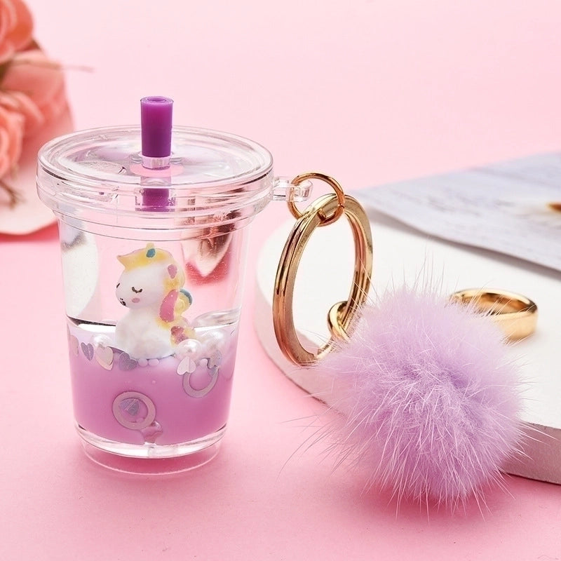 Cartoon Milk Tea Bottle Acrylic Keychain