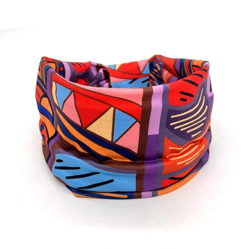 Women’s Hair Band African Print Pattern Wide Edge Elastic Knot Sports Yoga Headband Women’s Headwear Hair Accessories