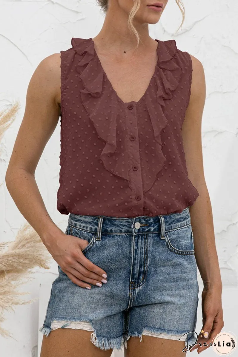 Fashion Casual Solid Split Joint V Neck Tops