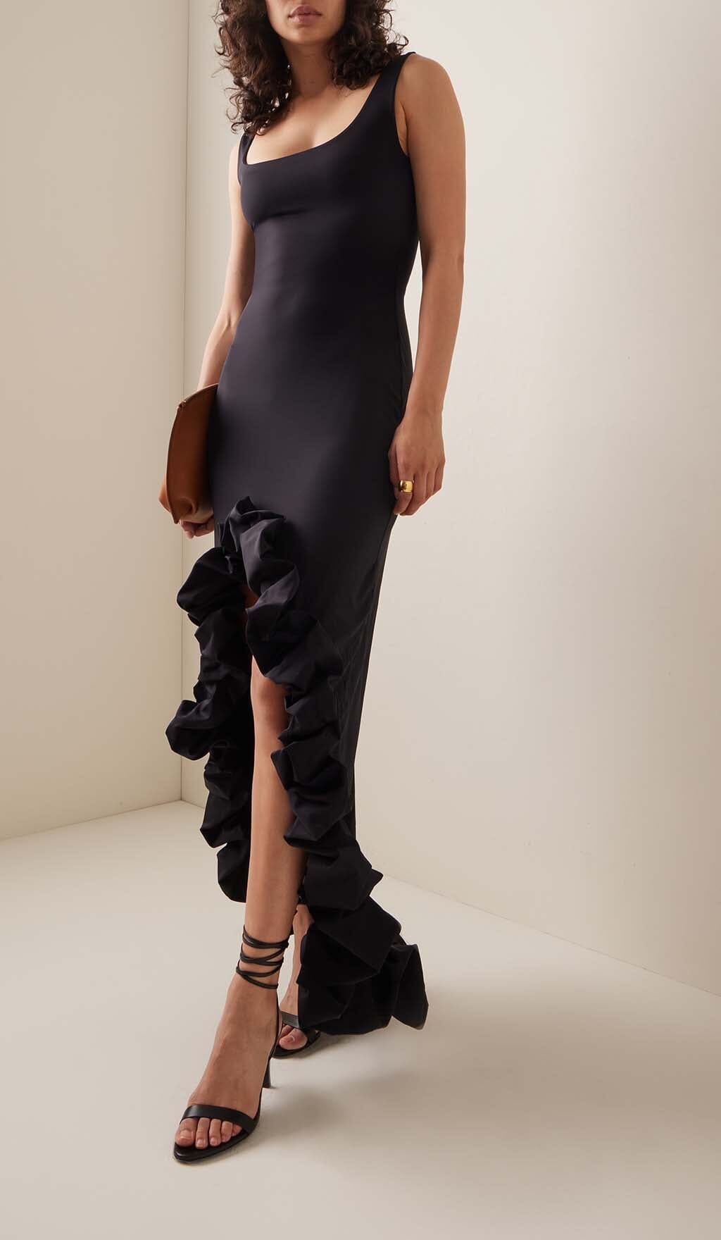 High-Low Hemline Dress In Black Miss Lee Label