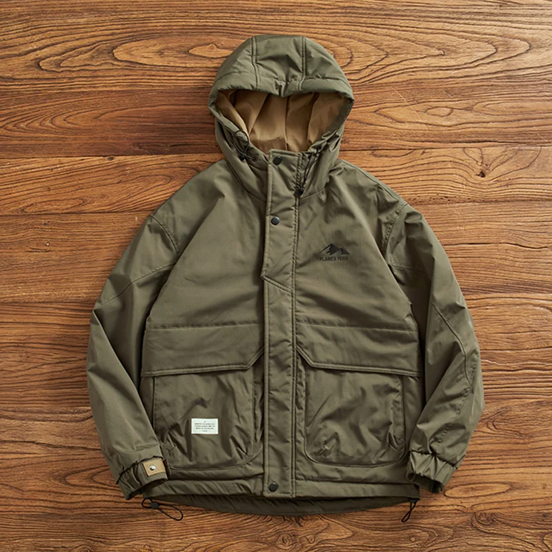 Outdoor Workwear Hooded Thickened Windproof Casual Jacket