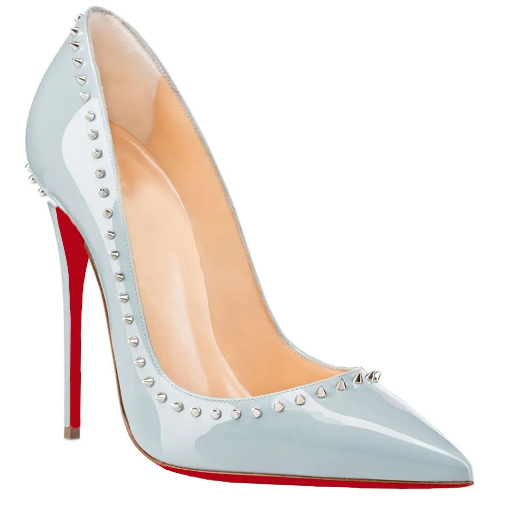 120mm Women's High Heels Pumps Party Stiletto Blue Patent-vocosishoes
