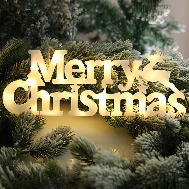 Merry Christmas Sign with LED Lights