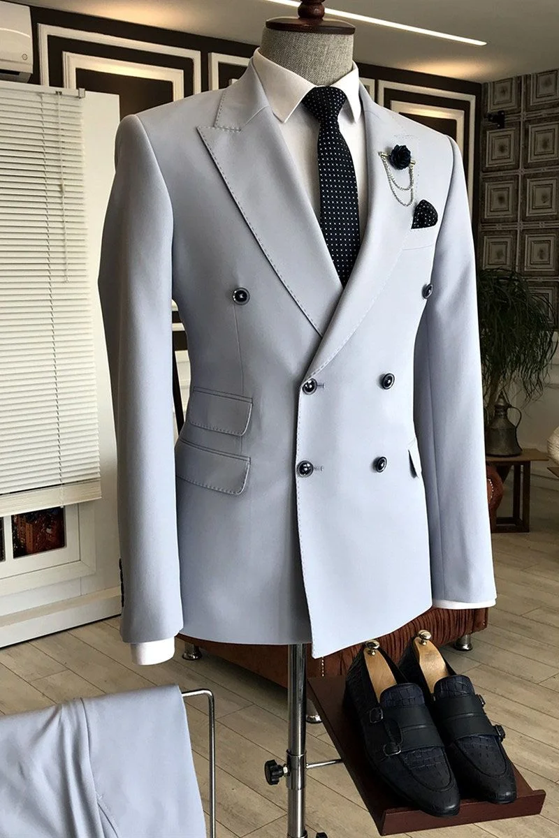 Double Breasted New Arrive Wedding Suits For Man With Peaked Lapel | Ballbellas Ballbellas