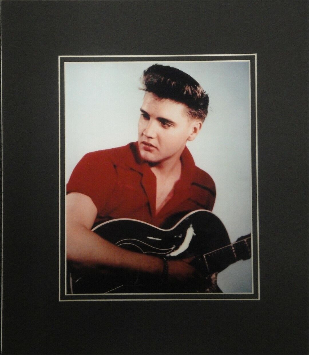 Elvis Presley Unsigned 8x10 Photo Poster painting Matted to fit 11x14 Holding Guitar