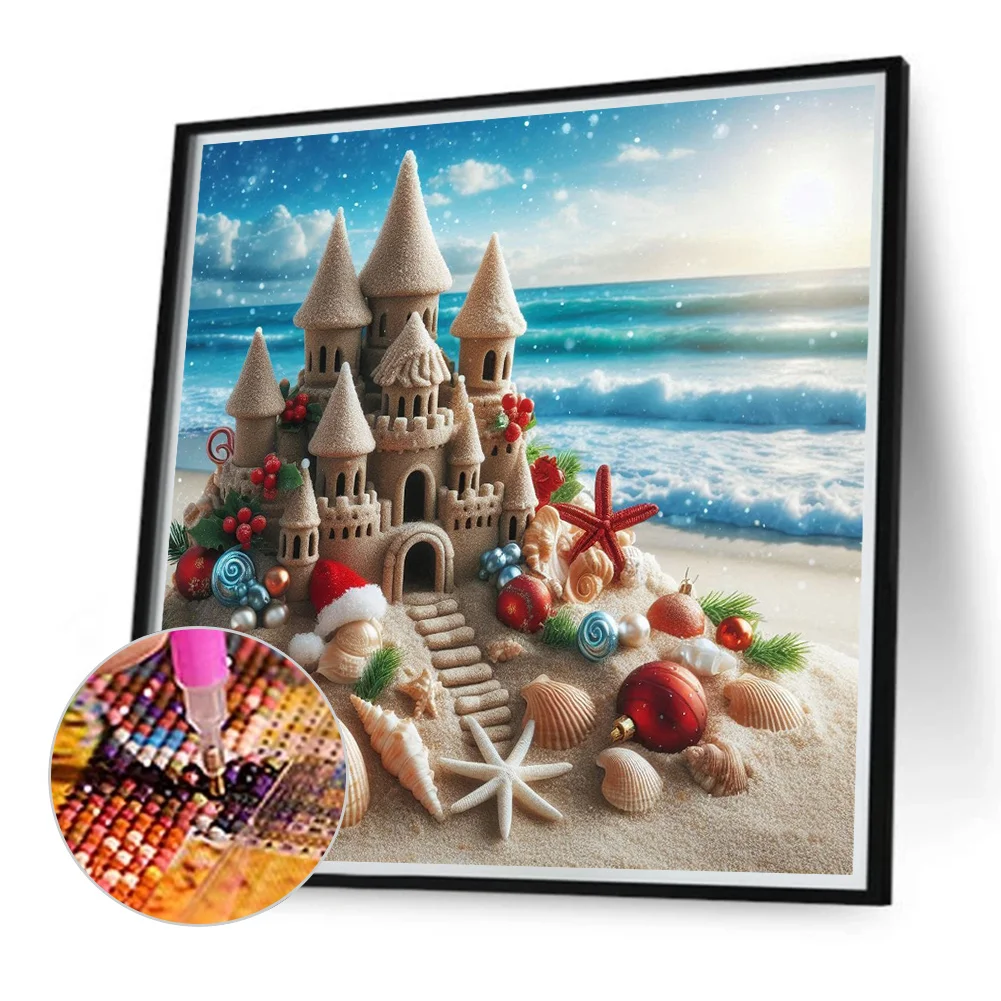 Diamond Painting - Full Round Drill - Beach Castle(Canvas|30*30cm)