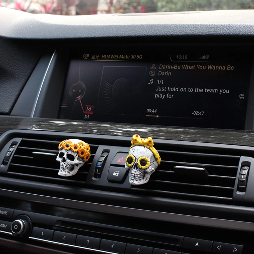 Ghost Head Aromatherapy Set Car Interior Air Vent Skull Smell Diffuser Clip