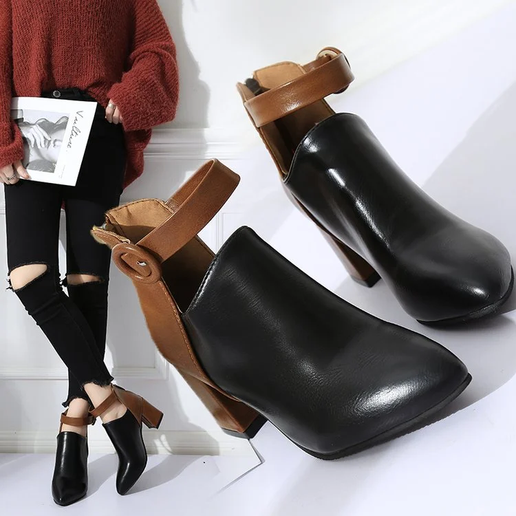 Comemore New 2021 2022 Autumn Winter New High Ankle Booties Woman Ladies Women's Boots Women High Heels Leather Dress Shoes Goth