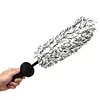 2pcs Wheel Barrel Brush Microfiber Wheel Cleaner Brush Removable Cover Auto Tire Cleaning Scrubber Auto Accessories for Car Maintenance Vehicle Wash Tool (black)
