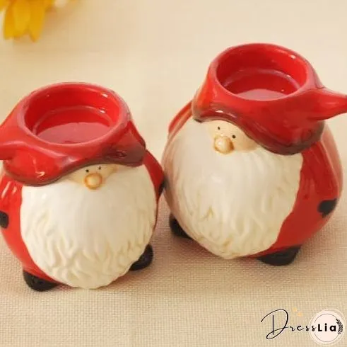 Cute Santa candle holder Xmas  Christmas party