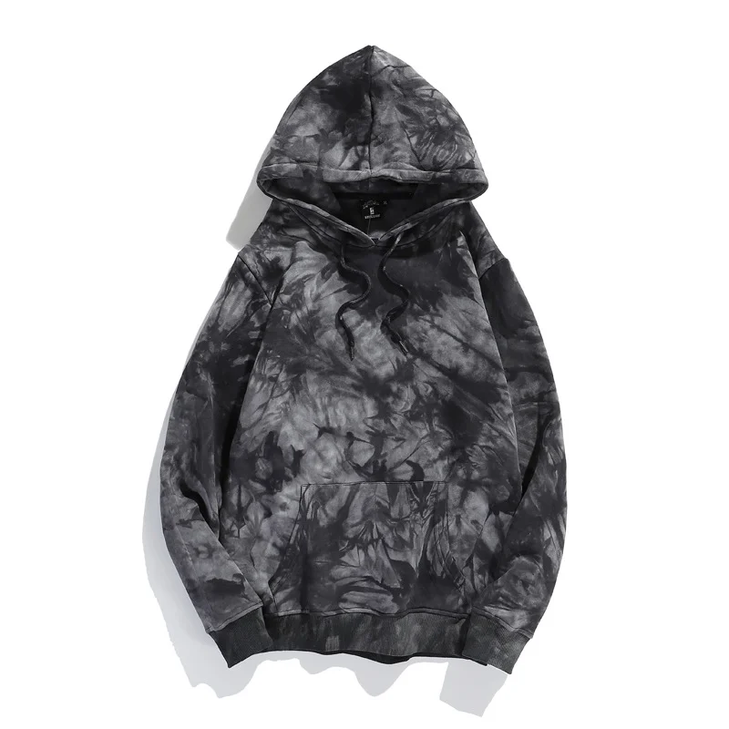 Chicety tie dressing hooded shirt kangaro pocket
