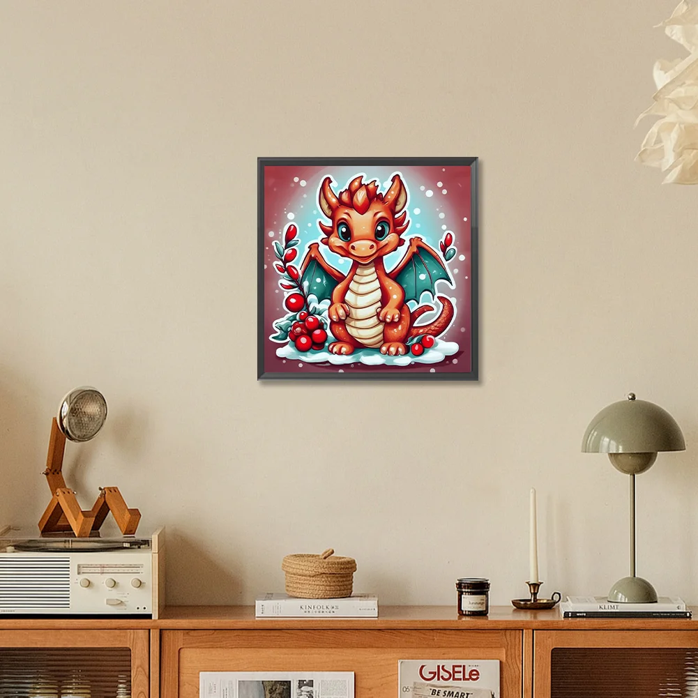 Full Round Diamond Painting 30*30cm - Little Dragon