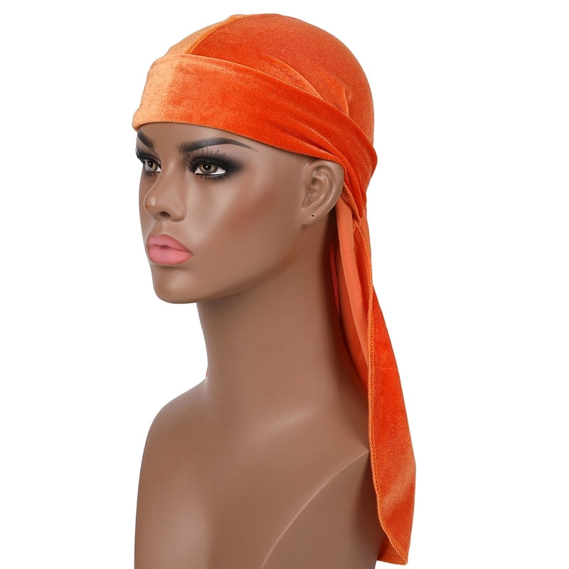 High Quality Supply New Seamless Velvet Long Tail Pirate Hat Long Ribbon Headscarf Hat Durag