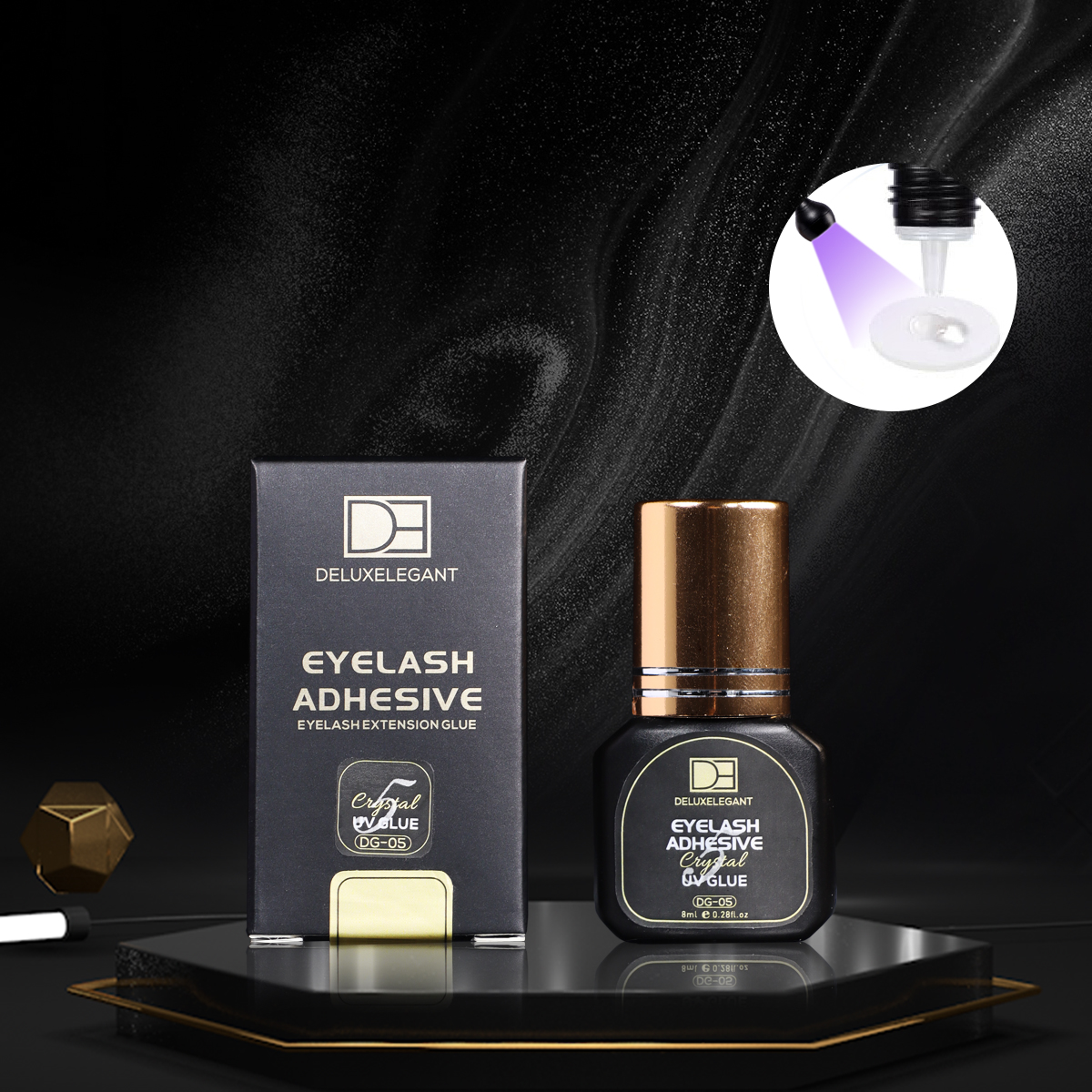 DE® Crystal UV Eyelash Glue 2.0s -8ml