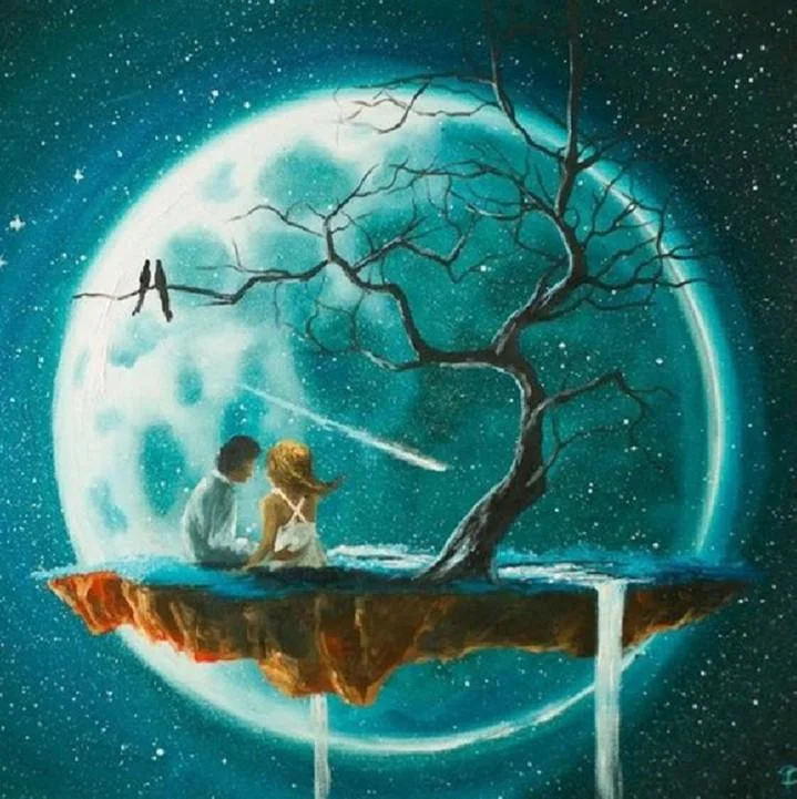 Full Round Diamond Painting - Romantic Moon(30*30cm)