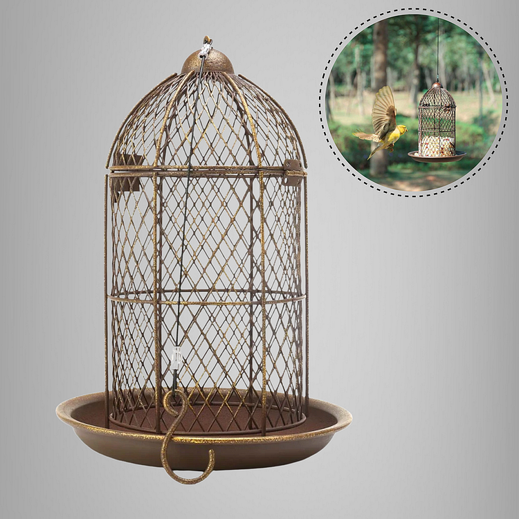 Metal Hanging Bird Feeder Cage