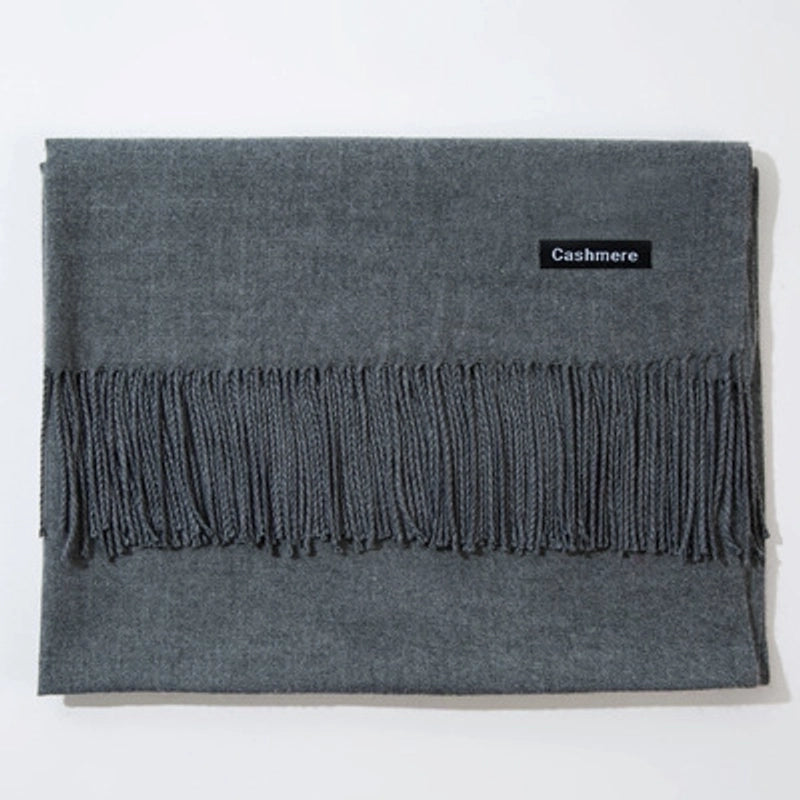 New Cashmere Scarf Female Korean Autumn And Winter New Solid Color Tassel Shawl Thick Warm Scarf