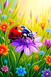 Luxury AB Velvet Diamond Painting Kit - Ladybug