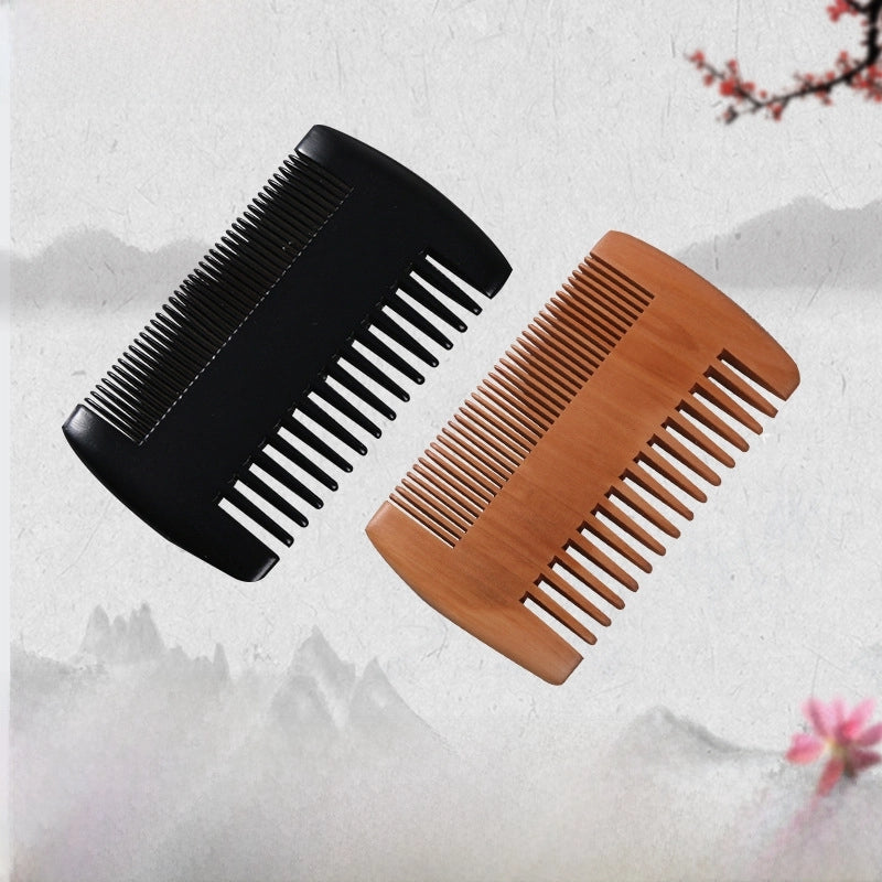 Double-sided Peach Comb Dense Ruler Grate Comb Beard Beard Comb Small Size Style Comb Logo Lettering Grate Comb