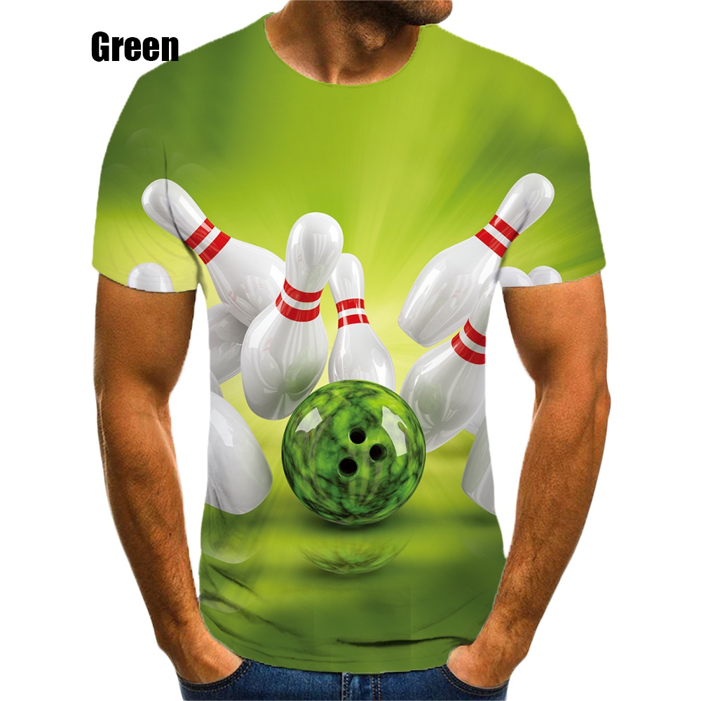 Cotton Tshirt Men Bowling Ball 3d Printed T Shirt Men/women Funny Short Sleeve T Shirt t -shirt Tee