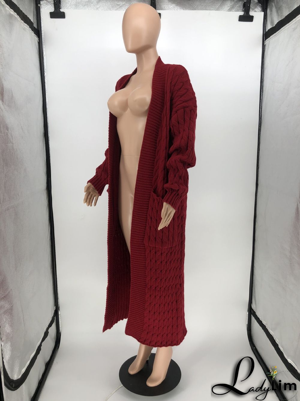 Women Winter Long Sleeve Plush Long Sweater Jacket