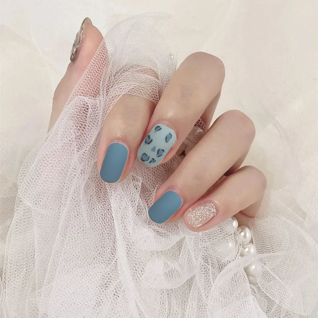 24pcs Glitter Detachable False Nails Ballerina Pink Wearable Fake Nails Full Cover Nail Tips fake nail with design Manicure Tool 928-1-Nail Inspo