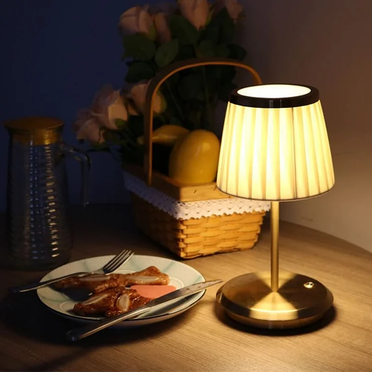LED Metal Fabric Cordless Table Lamp