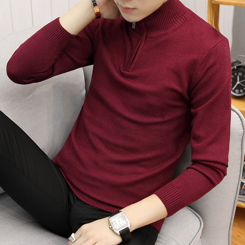 Unisonbust Men’s Mock Neck Sweater – Zipper Knit Warm Pullover for Winter Fashion  