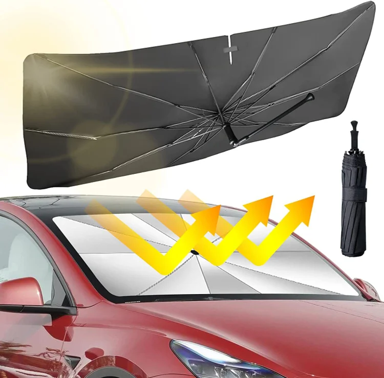 Car Windshield Sun Shade Umbrella - Foldable Car Umbrella Sunshade Cover UV  Block Car Front Window (Heat
