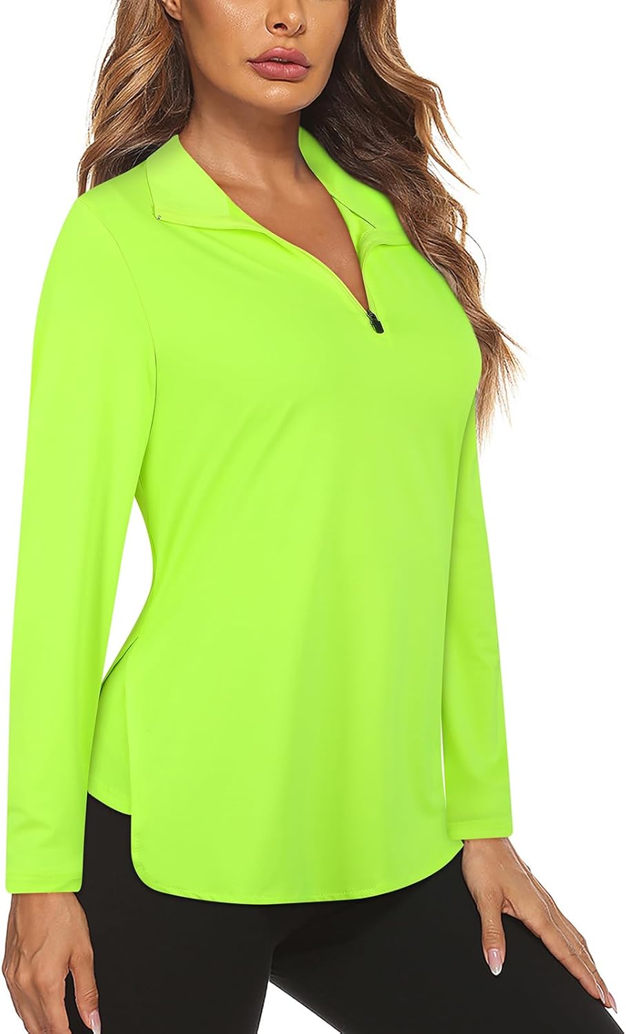 Women's Long Sleeve Golf Tennis Polo Shirts UPF50+ Half Zip Dry Fit Workout Tops Athletic Shirt