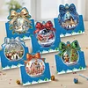 6pcs DIY Christmas Atmosphere 3D standing Diamond Painting Greeting Card