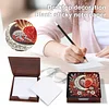 Wooden DIY Moon Heart Diamond Painting Kit Note Box with 160 Papers for Office