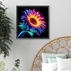 Diamond Painting -5D Full Round Drill Neon Sunflower(40x40cm-Box Packagin)