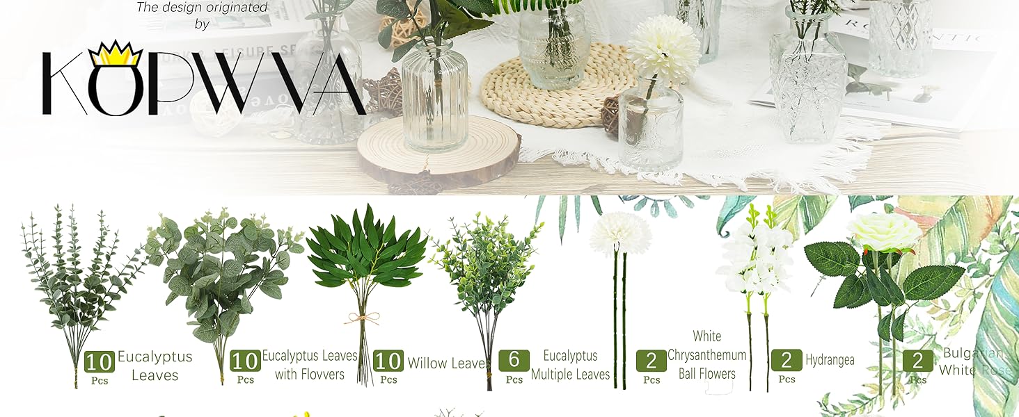 Artificial flower with bud vases