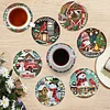 8Pcs Diamond Painting Wooden Christmas Coaster Diamond Art Kit w/ Holder No-Slip Decor