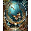 (Stamped/Counted) Butterfly In Glass Bottle In The Woods - 11CT Cross Stitch 40*50cm/15.75*19.69in