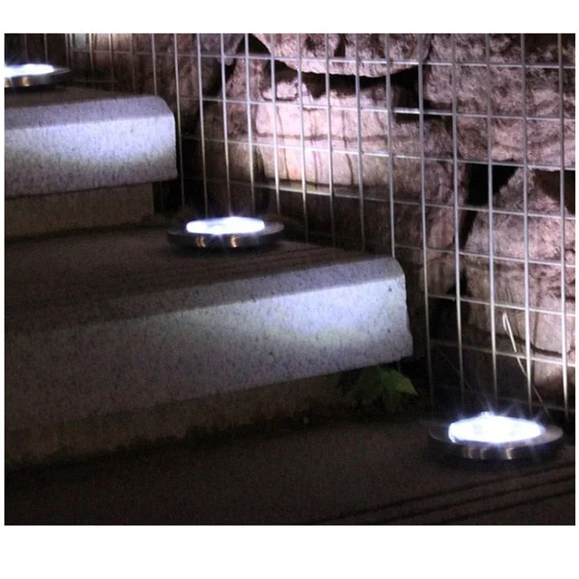 LED Solar Lawn Lamp Solar Power Buried Light Under Ground Lamp Outdoor Path Way Garden Decking Light White Warm White