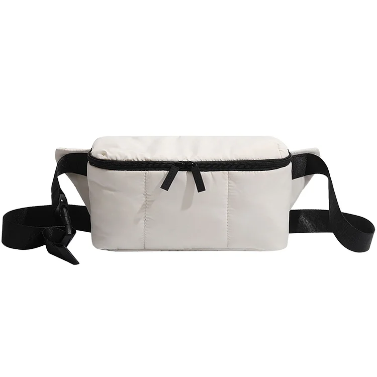 Casual Crossbody Bag Lightweight Chest Bag Tourism Hiking Camping (White)