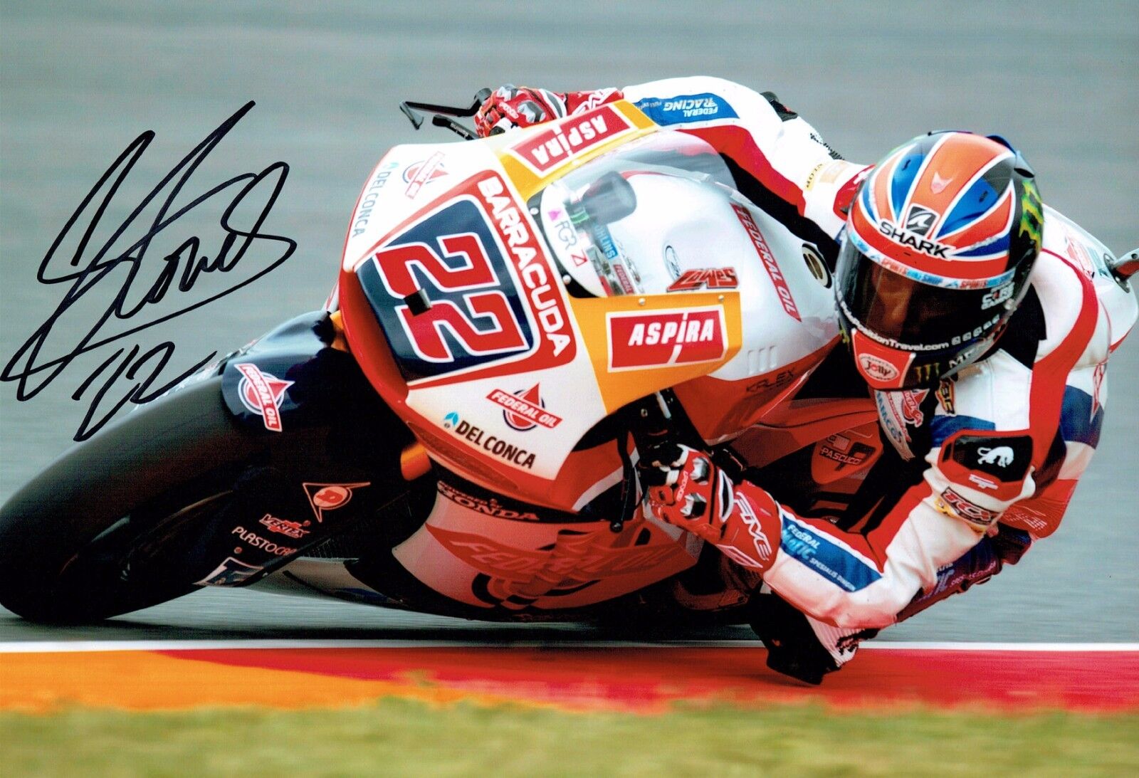 Sam LOWES SIGNED British MOTO2 Aspira Rider Autograph 12x8 RACE Photo Poster painting AFTAL COA