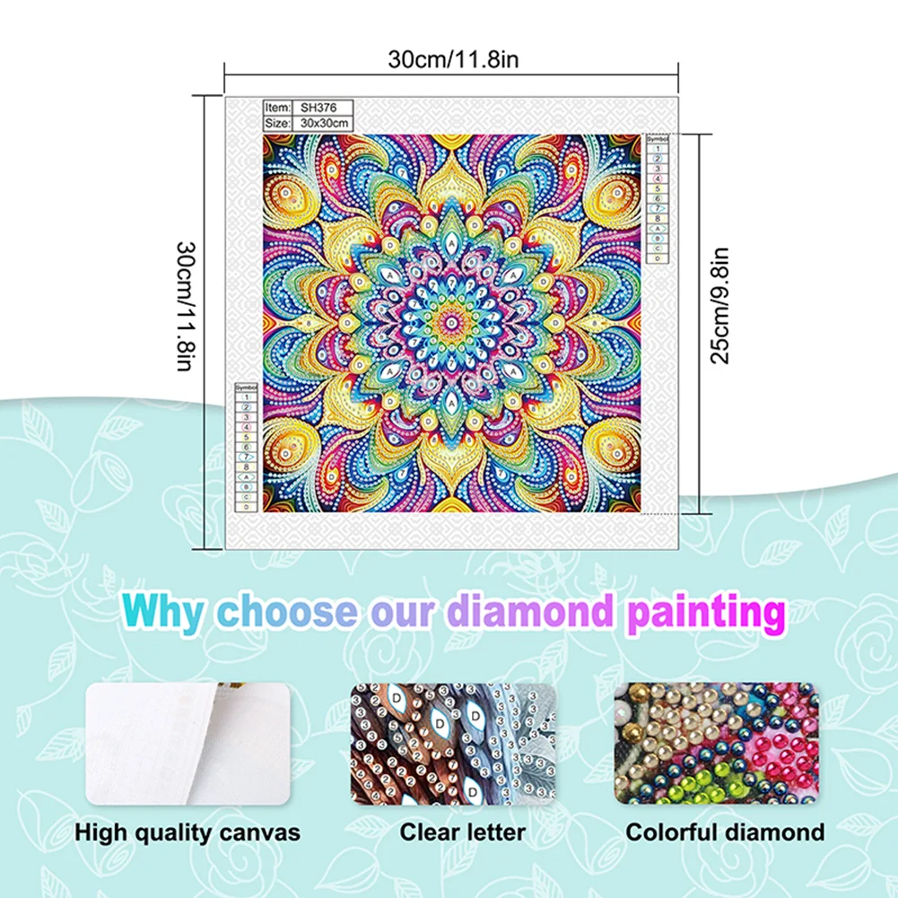 Diamond Painting - Partial Special Shaped Drill - Mandala(Canvas|30*30cm)