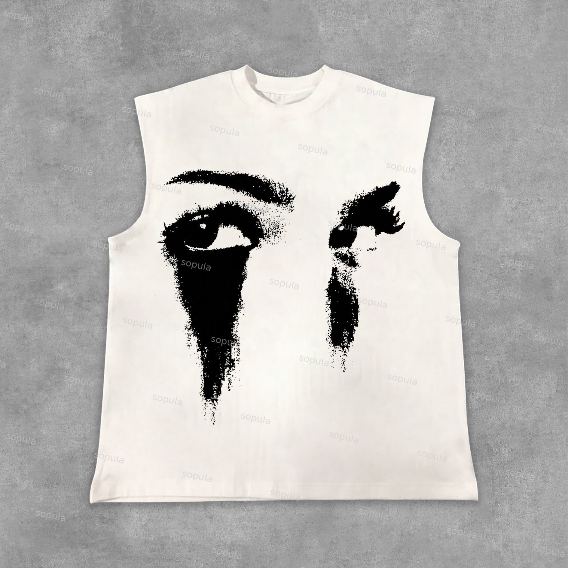 Sopula Vintage Portrait Graphic Print Cotton Casual Tank Top