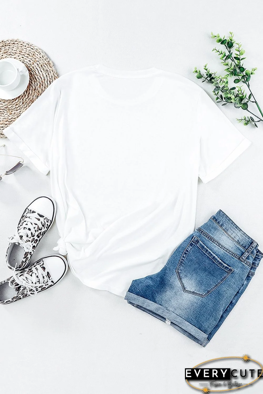 White MOMSTER Letter Print Short Sleeve T Shirt