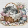 Sleeping Cat-11CT Stamped Cross Stitch 40*40cm/15.75*15.75in