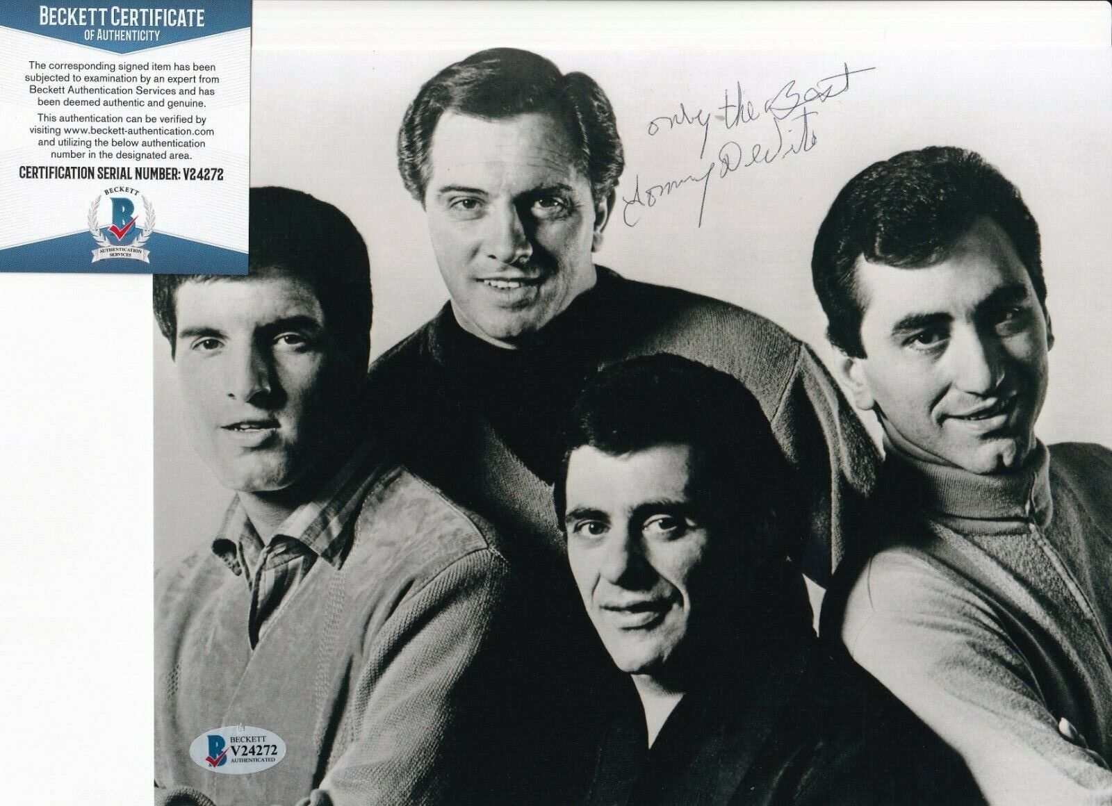 TOMMY DEVITO signed (THE FOUR SEASONS) Music 8X10 Photo Poster painting BECKETT BAS V24272