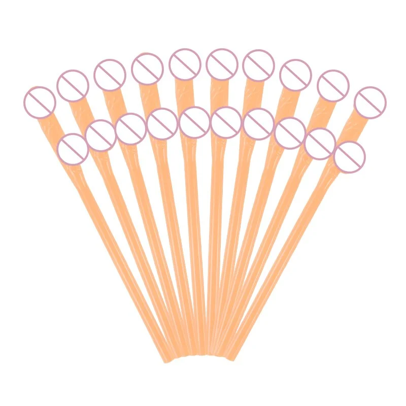 10pcs Drinking Penis Straws Bridal Shower Sexy Hen Night Bachelorette Party Decoration Nude Penis Straw Toy Bar Wedding Supplies