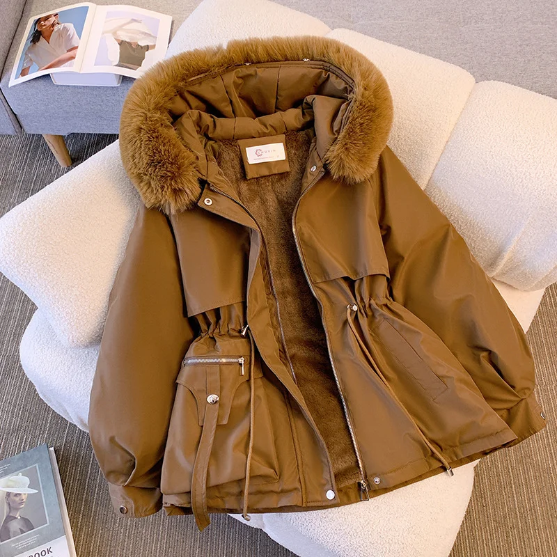 Toloer Short Style To Overcome The Female 2024 Winter New Korean Version Of Down Cotton Suit Thick And Velvet Large Size Warm Coat-Outfit Ideas